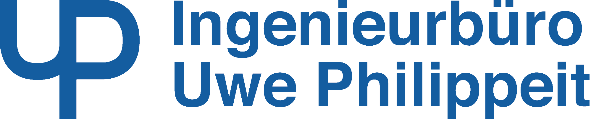 Logo in blau vom Ingenieurbüro Uwe Philippeit
